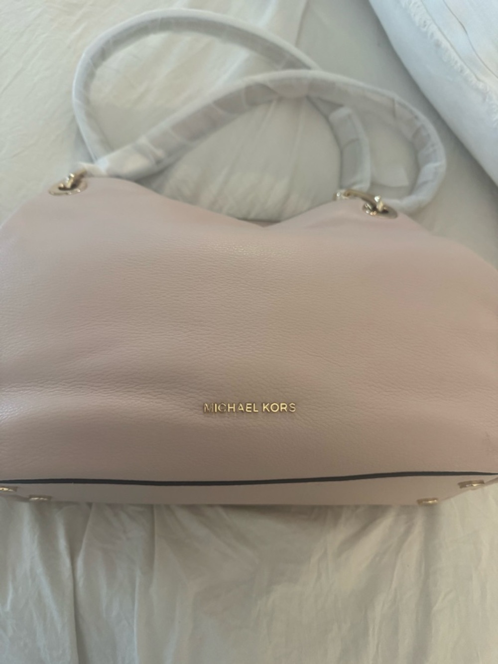 Michael Kors Raven LG Soft Pink Leather Tote NWT $298